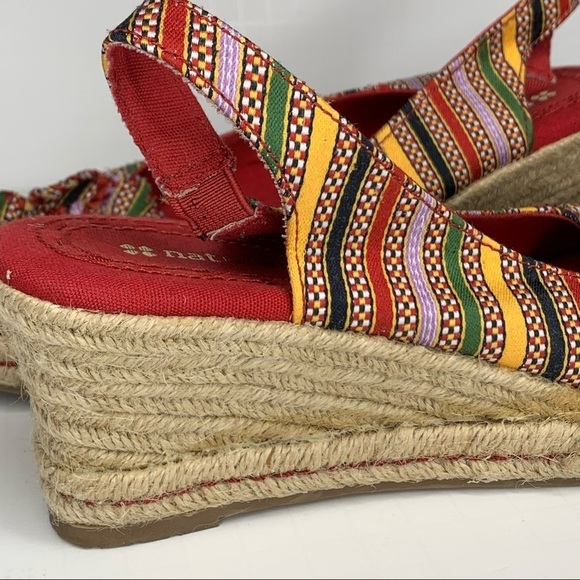 Naturalizer Berlynn multi-colored canvas elastic slingback espadrille wedge 7m - Picture 9 of 12